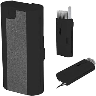 KIEL Giftology 7-in-1 Electronics Cleaning Kit | Multi-Surface Gadget Cleaner for Phones, Laptops, Keyboards, Earbuds, Cameras, Watches & More – Portable Tech Accessory Kit (Black)