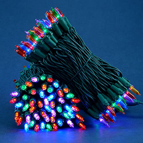 SWEET SHINE Multicolor LED Christmas Lights 200 Count, Pack of 2 Sets 25 ft 100 LED Green Wire Mini String Lights Set (Multicolor) by SWEET SHINE - Image 3