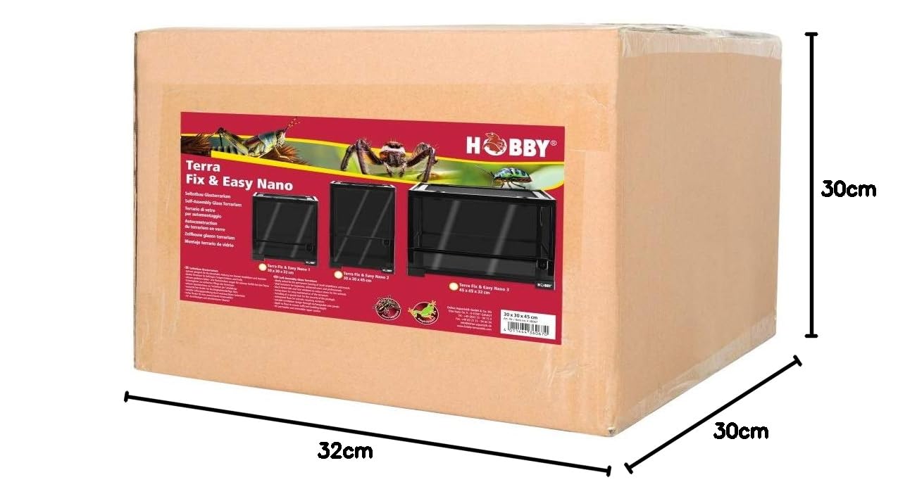 Hobby Terraristik Fix and Easy Nano 1 I Adatto per la postura di piccoli anfibi e insetti, con fondo impermeabile e porte basculanti, ideale per principianti e professionisti, nero