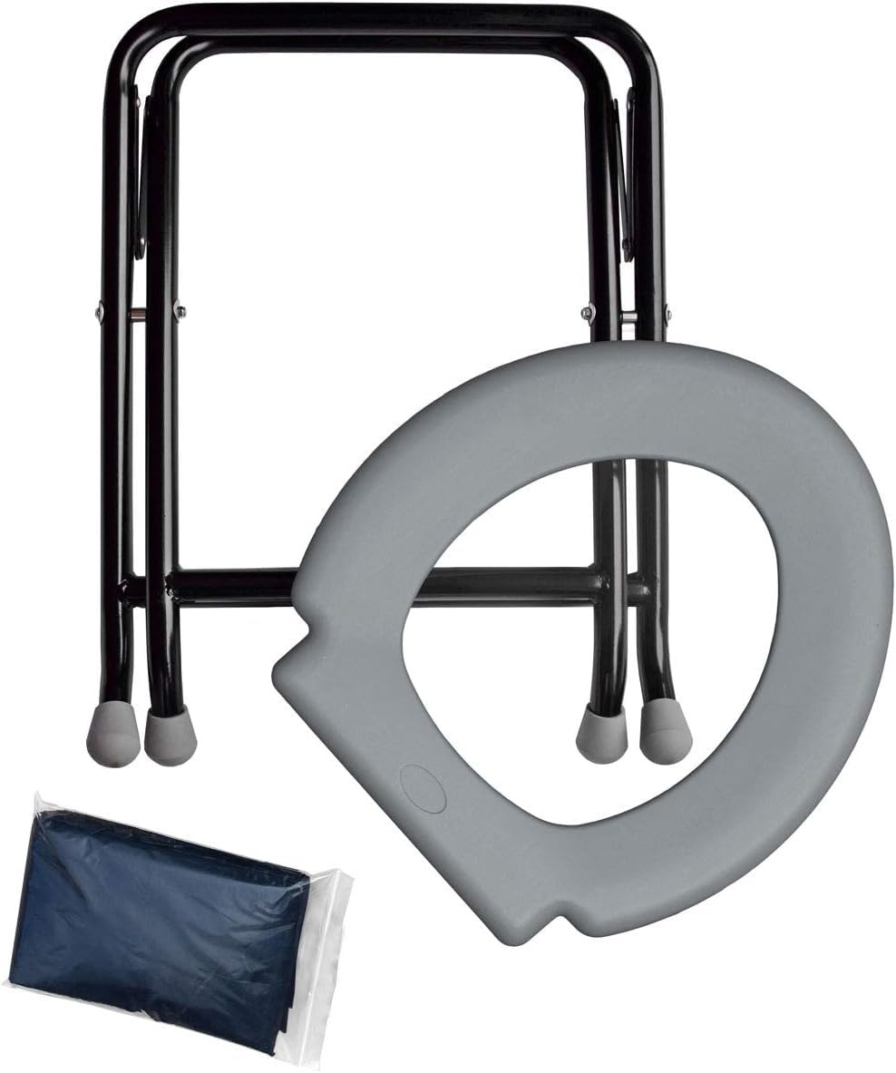Yachticon Kit Toilette pliable avec 6 sacs - gris