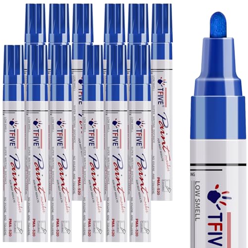TFIVE 12 Pack Blue Paint Pens, Oil Based Permanent Paint Markers Set by TFIVE - Used condition - US$12.31
