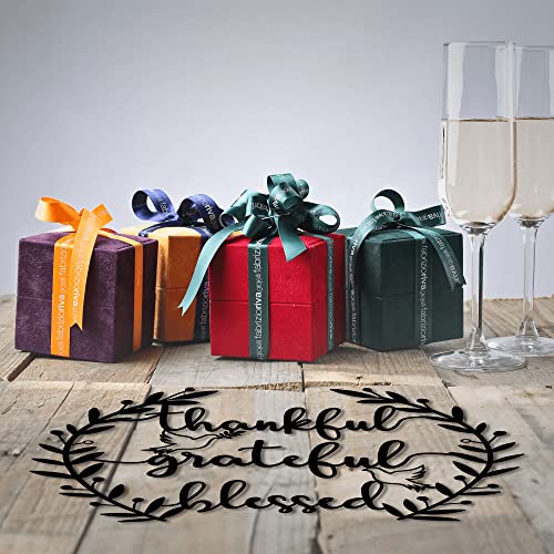 Thankful Grateful Blessed Wall Decor Black Metal Home Wall Decor Metal Blessed Sign Thankful Word Wall Art Exquisite Religious Wall Housewarming Gift For Kitchen Or Living Room(Black,14.9X11.8Inch) #TOP6
