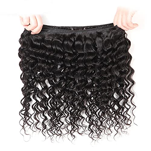 Extensiones de cabello humano natural negro sin procesar de 35 a 45 cm 3