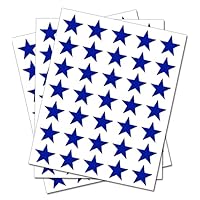Set of 100 - Royal Blue Star Merit Reward Stickers - Removable Self Adhesive Waterproof Durable Vinyl Label Sticker 15mm each for School, preschool, Nursery & Home Activity by PARTY DECOR