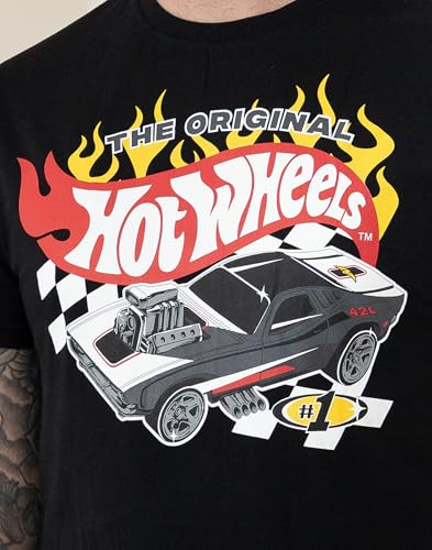 Hot Wheels Mens Pajama Set | Adults Race Car Graphic Short Sleeve Top & Long Leg PJ Bottoms in Black & Grey3