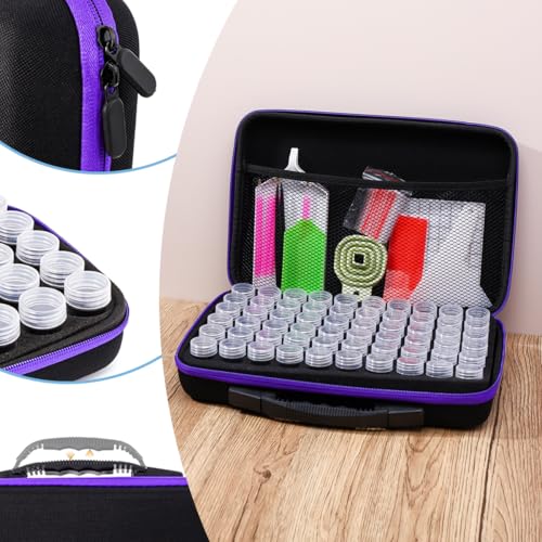 Image of doovide Diamond Painting Storage Containers, 30 Slots Diamond Painting Accessories Shockproof Jars for Jewelry Beads Rings Charms Glitter Rhinestones