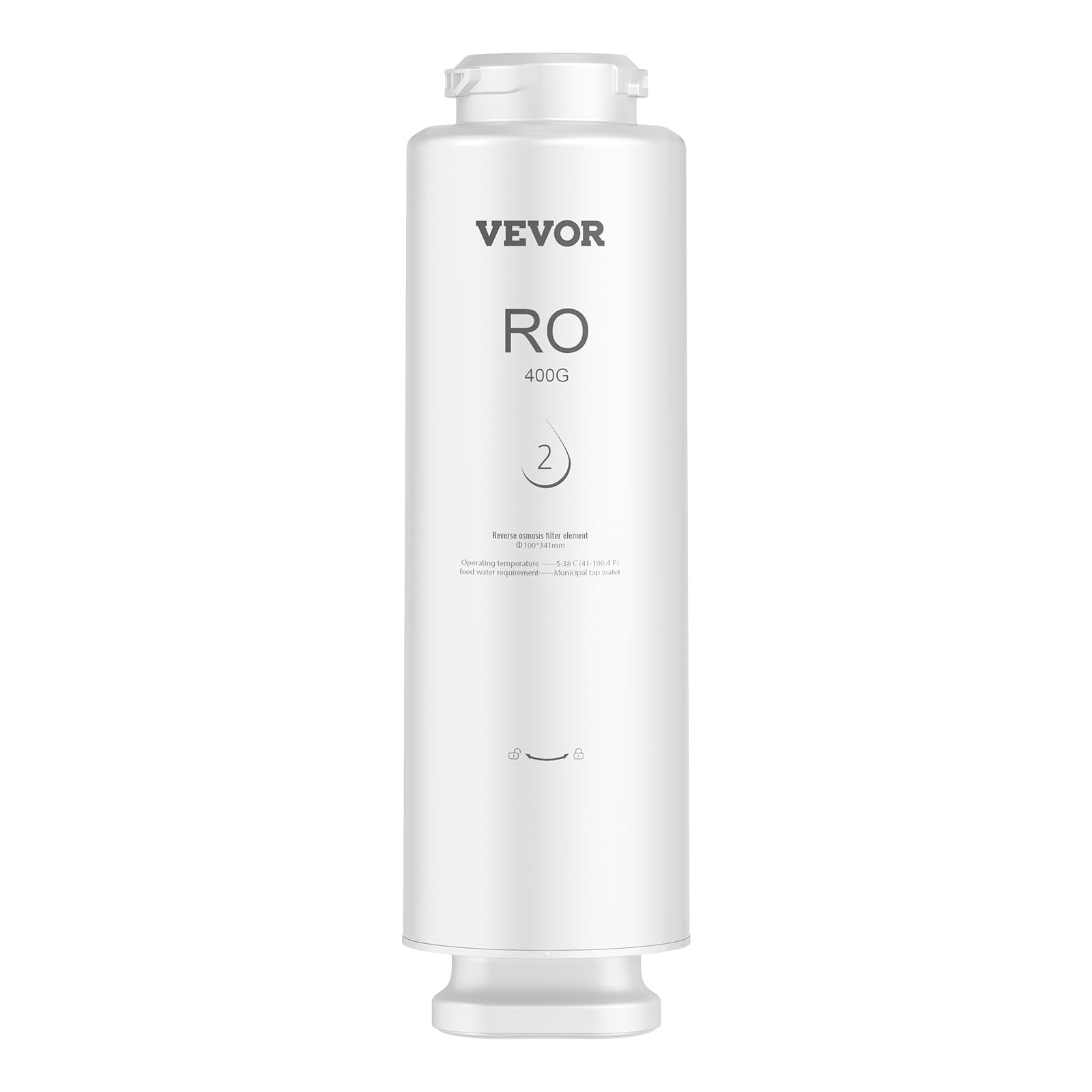 VEVOR Sistema de Ósmosis Inversa, 9 Etapas de 400 GPD, Cartucho de Filtro RO por 24 Meses, Reduce el Plomo, el Cloro y el Óxido, Compatible con el Filtro de Agua Fregadero SS-002, Φ 100 x 341 mm