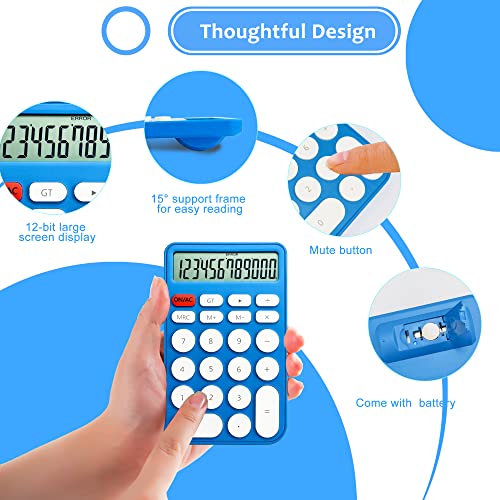 Image of VEWINGL Basic Desktop Calculator, 12 Digit Large Display and Big Buttons | Modern Minimalist Design for School, Office, Home, and Everyday Use