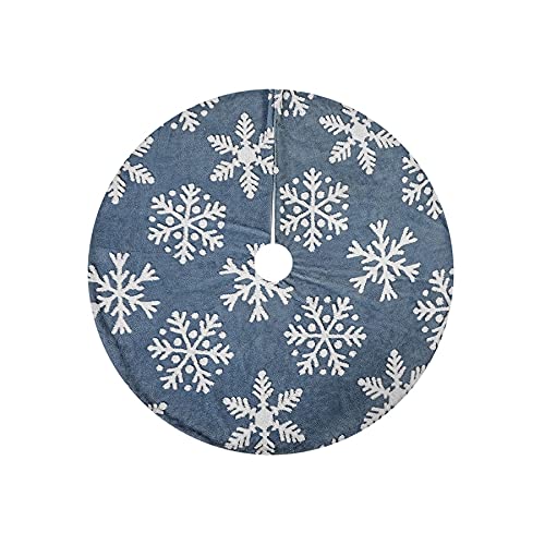 OUMIFA Julgransmatta vit snöflinga julgran kjol plysch päls matta julgran dekoration golvmatta nyårsfest dekor julgransdekorationer (färg: 90 cm)