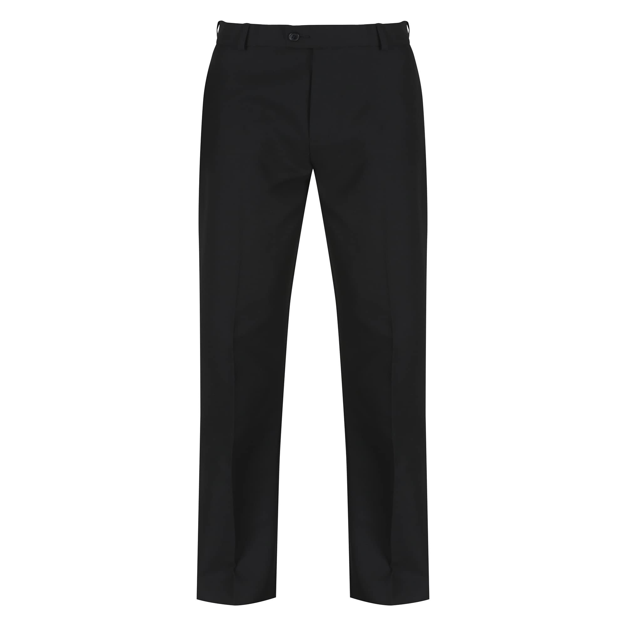 Trutex Boys Black Senior School Trousers Sturdy Fit Stain Resistant Flat Front Smart ' Trousers For School Uniform (Size 26" Waist - 11 Years, )