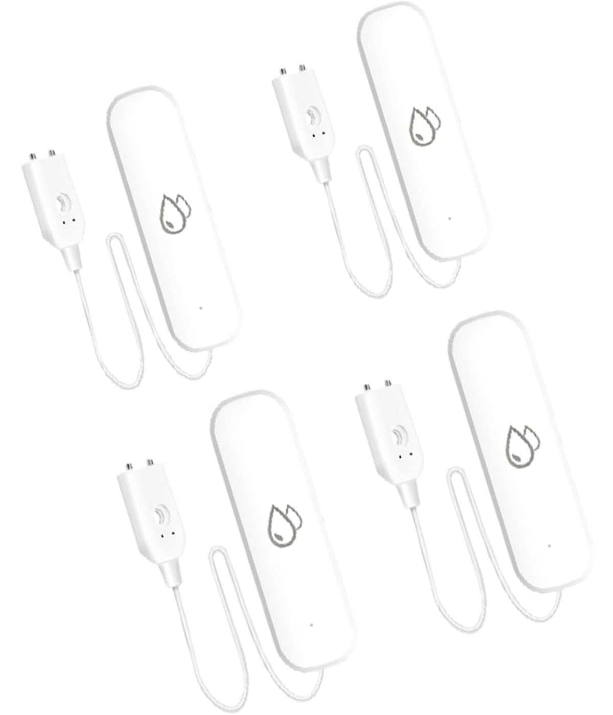 Wassereintauchsensor, Tuya Wasserdetektor, Wasserleckage-Tauchsensor, APP Remote Control, WLAN, Wasserleckalarm, Weiß, 4 Stück