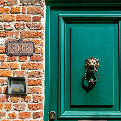 XILETU House Number Metal Address Plaque House Number Sign Antique Copper, Bronze, Personalized Sign for House, Apartment, Office, Garden Decorative, Public Facilitiesy (Lace)