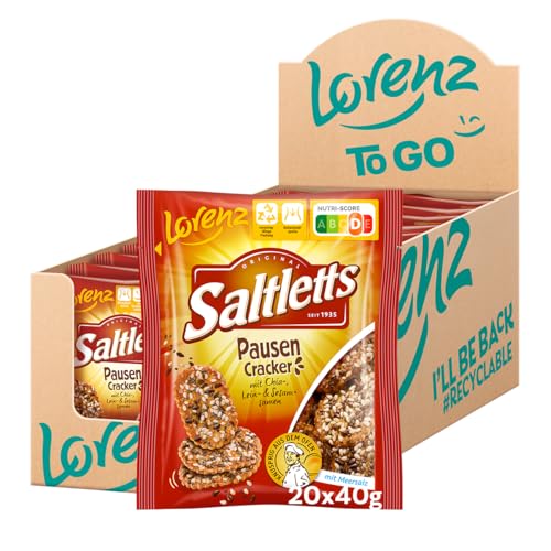 LORENZ | Saltletts Pausen Cracker | 20 x 40g | vegan