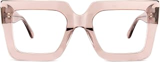 Zeelool Stylish Thick Oversized Square Blue Light Blocking Glasses for Women 100% UV400 Protection Brandon VFP0306