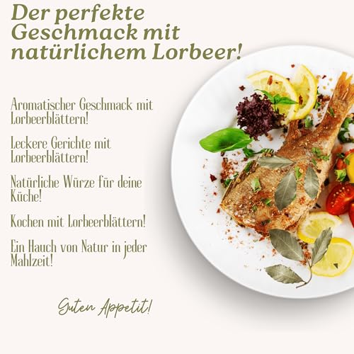 Handverlesene Lorbeerblätter 50g – Ganze getrocknete Blätter aus der Türkei – Intensives Aroma, ideal für Suppen, Eintöpfe und mediterrane Gerichte (50 Gramm)