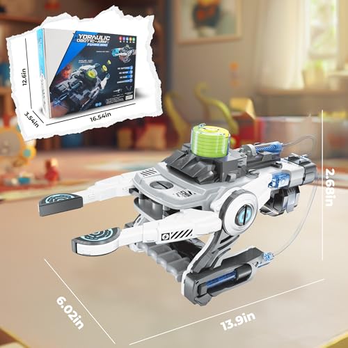 SMIESSKIDDO Hydraulic Robotic Arm - 106 Pcs Dual-Mode STEM Toy for Kids 8-12, Build & Launch Flying Disc | No Batteries, Safe Engineering Science Kit, Model Kits Gift for Boys & Girls 9 10 11 - Image 7