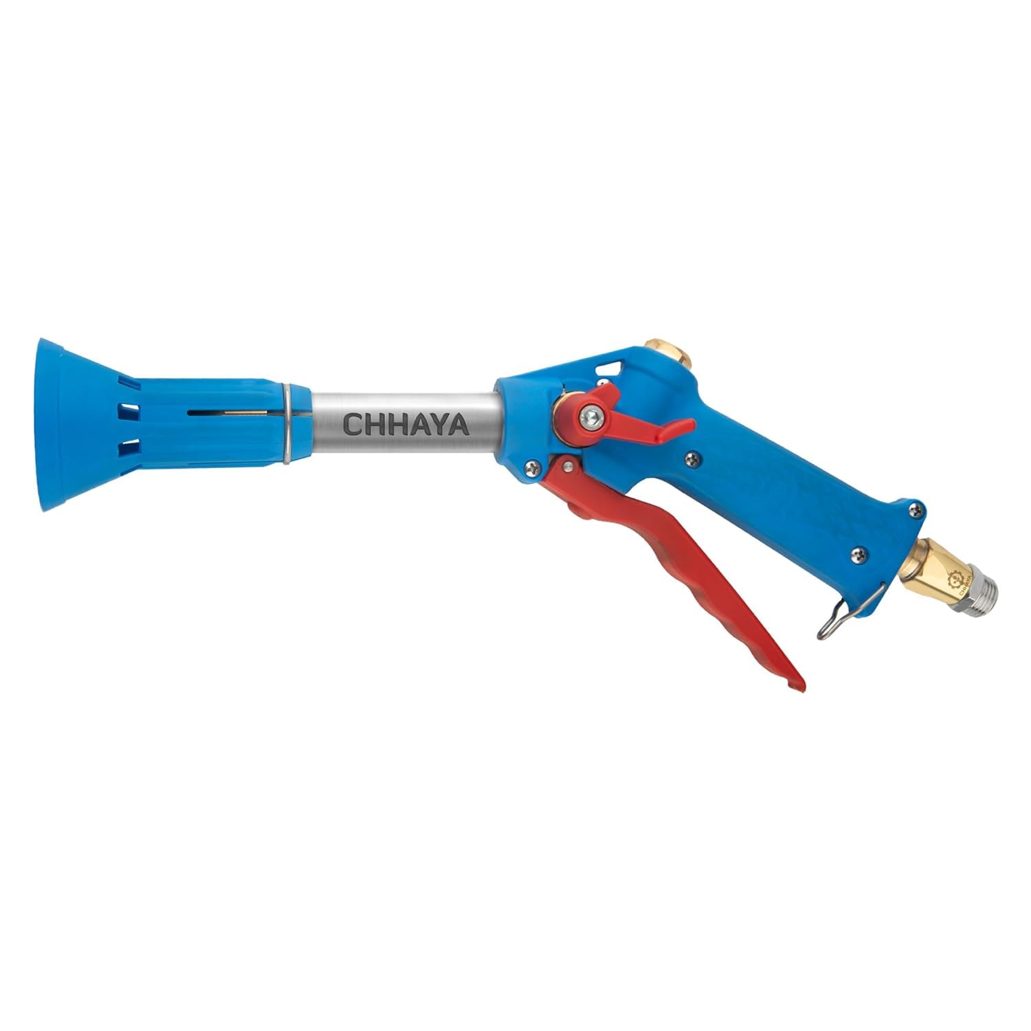 CHHAYA Turbo Gun 350mm Water Spray Gun with Brass Fitting | Garden Watering, Trigger Lock, 350mm Length, Hose Compatible, Aluminium Body-image-3