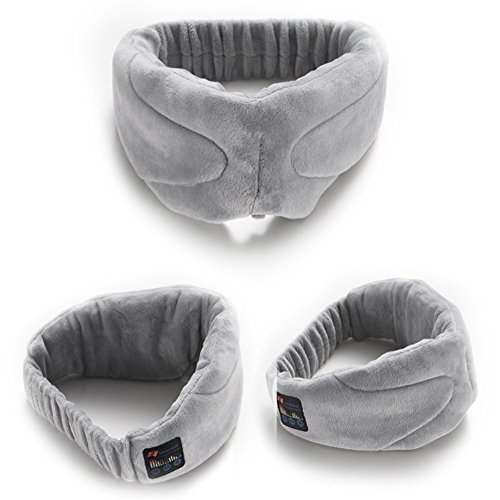 Hangang Bluetooth Oogmasker, Fluwelen Muziek Oogmasker, Draadloze Bluetooth Slaapkoptelefoon Met Stereo Speaker & Microfoon voor Slapen/Ontspanning/Luchtreizen/Meditatie/Slapeloosheid, Wasbaar