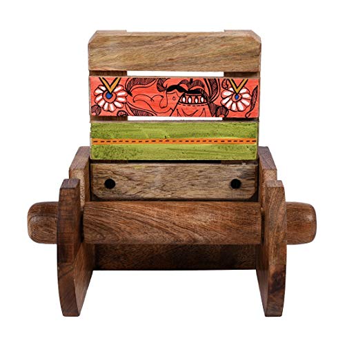Image of Aakriti Art Creations Indian Soul Handcrafted Madhubani Toilet Roll for Home and Kitchen | Kitchen Accessories | Bathroom Organiser | Indian Handicraft | Handcrafted Home Decor Gift