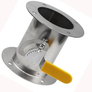 I D 51 Mm Manual Flange Air Flow Control Valve, 90 Rotating Handle Air Valve 304 Stainless Steel