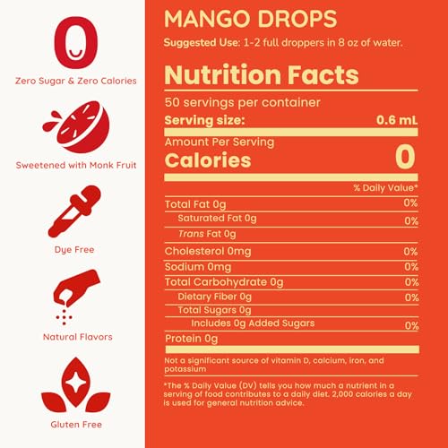 Image of Allways Drops Mango Water Enhancer | Sugar Free | 50 Servings