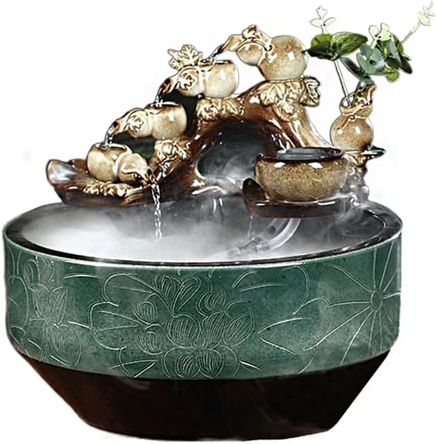 Aquarium Aquarium Ceramic Fish Tank Home Living Room Circulation Flow Water Fish Tank Feng Shui Lucky Ornaments Balcony Fish Culture Bowl Fish Tank Decorations (Color : B, Size : 33CM)