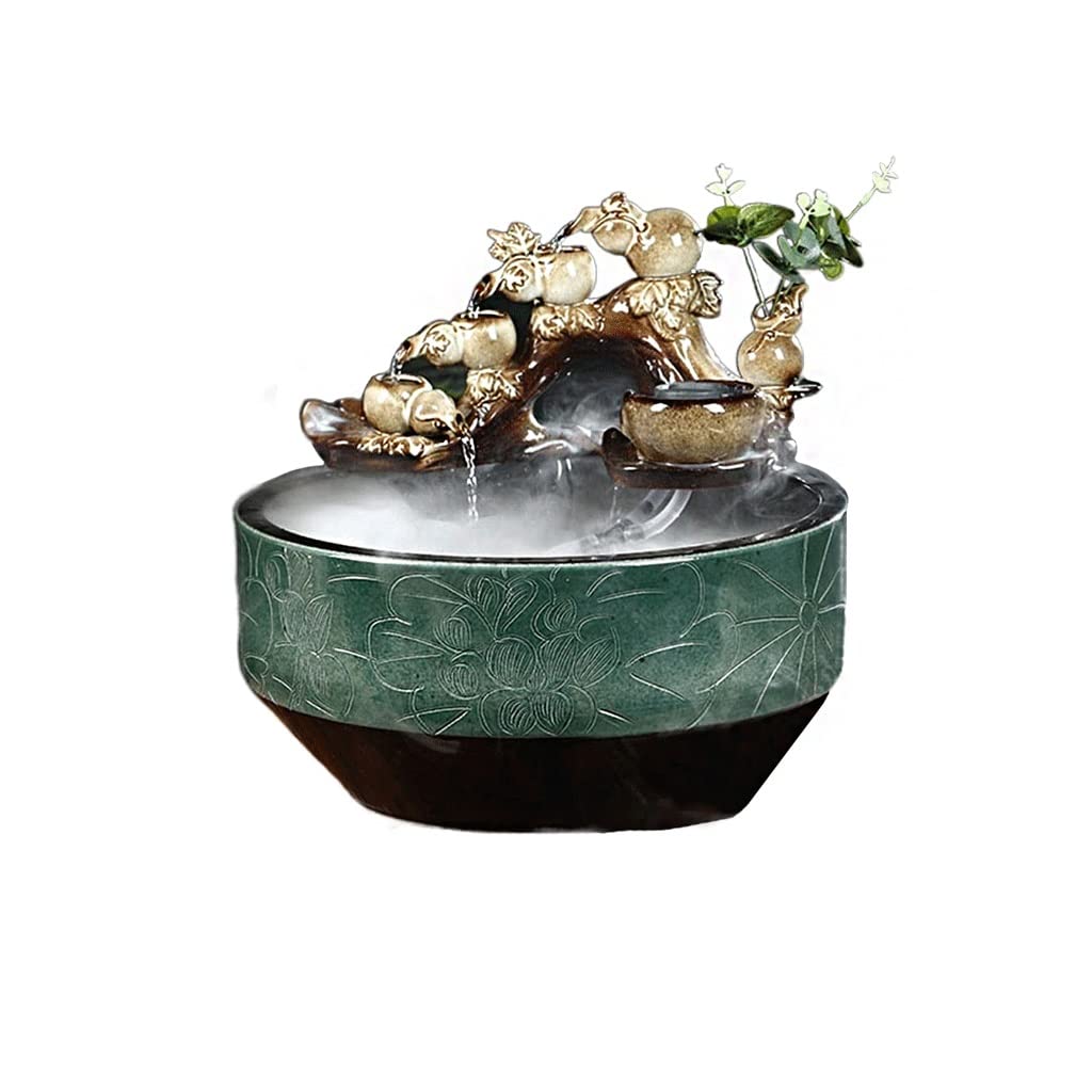 Réservoir Poissons D'aquarium Aquarium Céramique Fish Tank Maison Salon Circulation Flow Water Feng Shui Chanceux Ornements Balcon Culture Bowl | B,33CM
