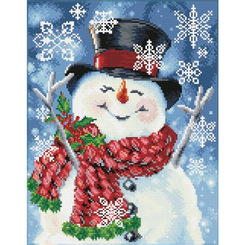 Image of DIAMOND DOTZ Joyful Jolly Snowman Diamond Painting Kits for Adults - Diamond Art Kits a Relaxing Creative Craft Kit with Dotz Gems 18x14
