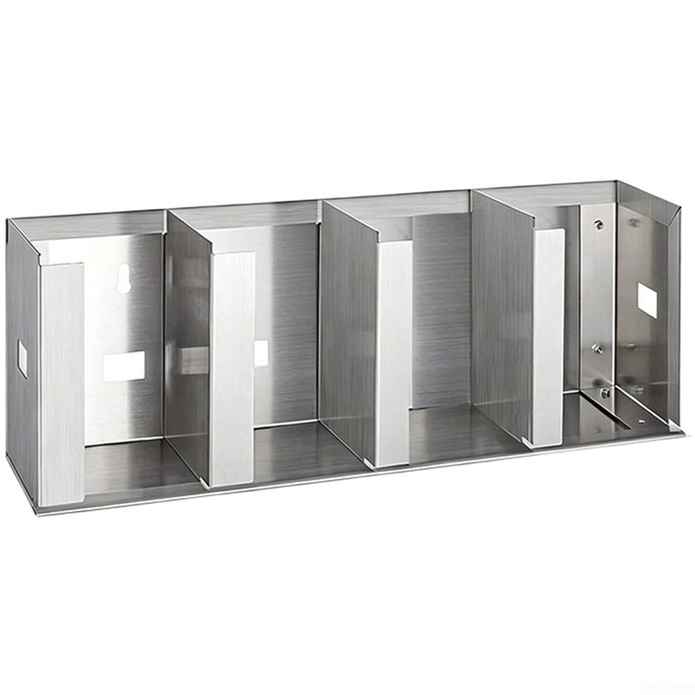 Becherdeckelhalter aus Edelstahl mit verstellbaren Fächern für Küchenorganisation (50 cm)
