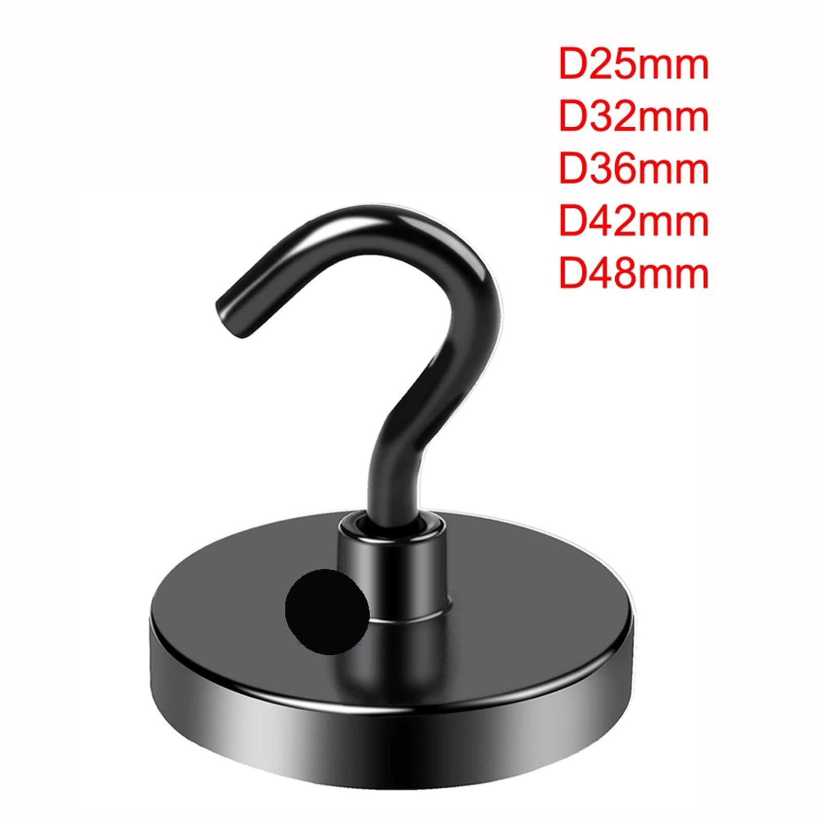 Aimant De Pêche Crochets magnétiques Crochets magnétiques Robustes en néodyme for la Maison, la Cuisine, Le Lieu de Travail, Le Bureau Aimant Neodyme(Black 10pcs,D42mm-66KG)