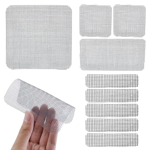 AMANDELIZABE - Lot de 45 kits de réparation pour moustiquaire de fenêtre, ruban adhésif, adhésif puissant, en fibre de verre, pour la réparation des moustiques, noir