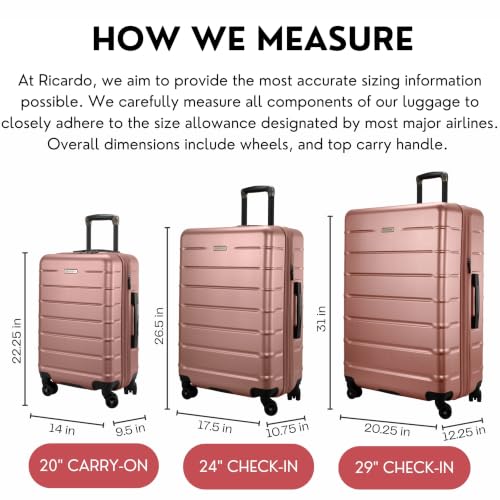 Image of Ricardo Beverly Hills Cambria Hardside Luggage | Stylish Suitcase with Wheels for Effortless Travel, Expandable and Secure TSA-Locked Packing, 2-Piece Set (20 inch, 24 inch) Rose Champagne