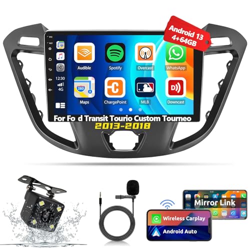 Radio coche Android 13 para Ford Tourneo Custom con GPS y cámara trasera