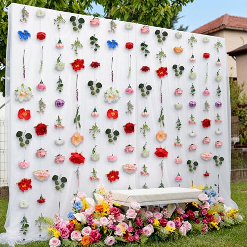 Image of Suncalla 12 Pcs 70.8 ft Wildflower Garland Pre Strung Artificial Hanging Flower Vine Backdrop Decor from Ceiling Floating Silk Floral Garland for Garden Wedding Bridal Shower(Floral,Multicolor)