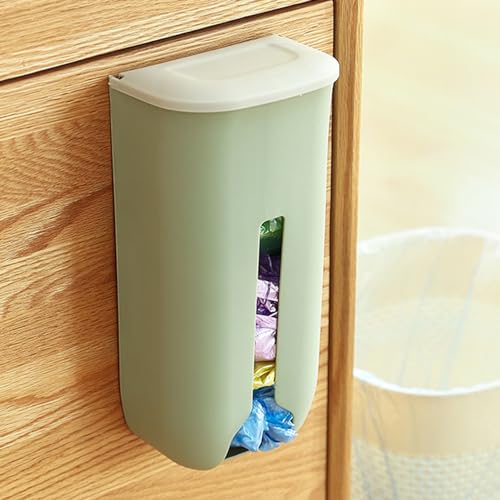 Dispensador de Bolsas de Supermercado, Soporte para Bolsas de Plástico de Fácil Instalación para Almacenamiento y Clasificación Convenientes de Bolsas (Verde Nórdico)