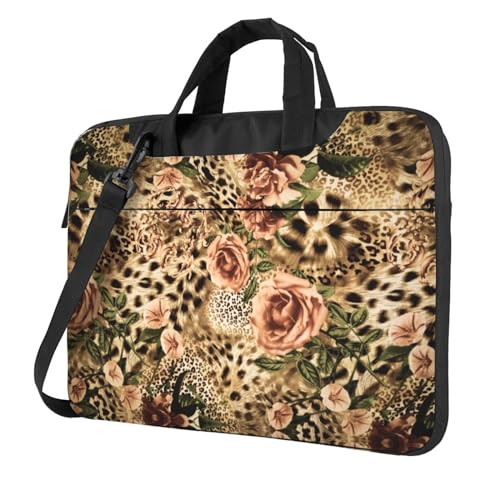 Bolso para portátil de 15.6 pulgadas maletín de hombro estampado leopardo rayas
