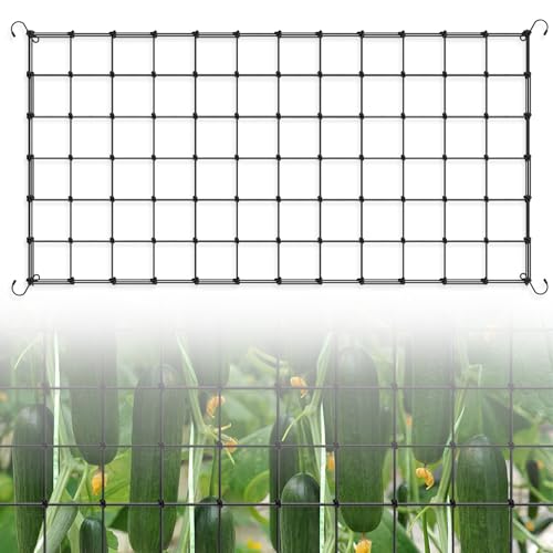 Zikenis Wachsen Zelt Netz 60 x 120 cm, Scrog Netz,Elastisches Mesh Zelt Ranknetz,Grow Netz mit 4 Haken,für GemüSe-,Obst-Und Blumenpflanzen Verwendet,für Hof,Gartenarbeit,Garten,Balkone (60 x 120 cm)