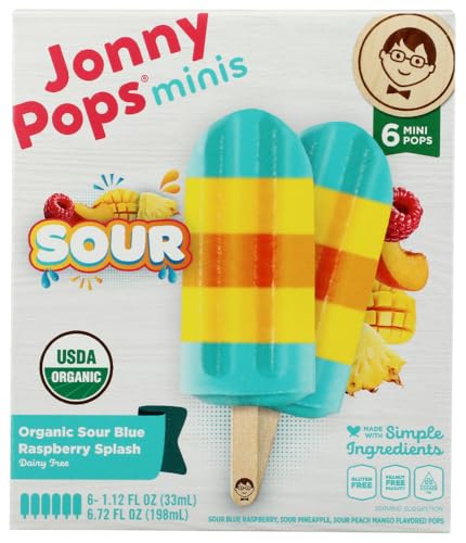 JONNYPOPS Organic Sour Electric Punch Pops, 6.72 FZ