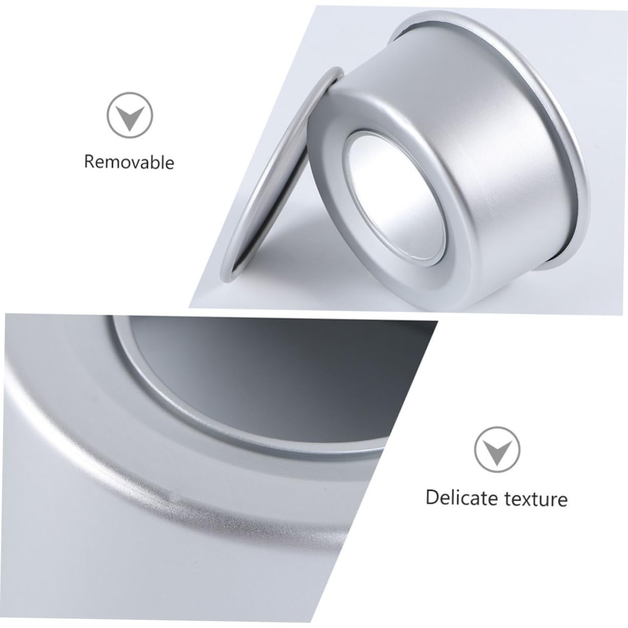 Garneck Juego de 8 Moldes para Hornear Redondos de Aleación de Aluminio con Base Extraíble y Diseño Desmontable para Limpieza Fácil, Adecuado para Pastelería Profesional