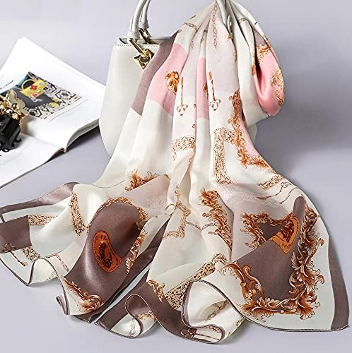 ANDANTINO 100% Mulberry Silk Long Scarf for Women Large Shawls for Headscarf and Neck- Oblong Hair Wraps with Gift Packed - Image 2