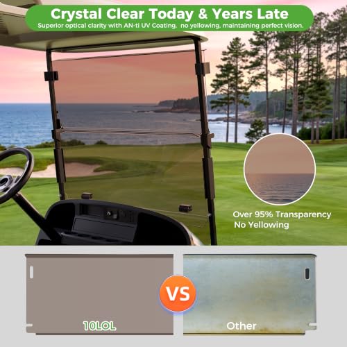 Image of 10L0L Golf Cart Windshield for EZGO TXT Gas and Electric 1995-up,5MM
