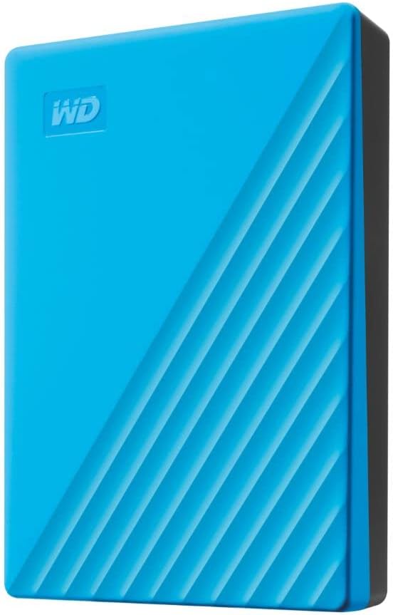 Western Digital WD 4TB My Passport Portable Hard Disk Drive, USB 3.0 with Automatic Backup, 256 Bit AES Hardware Encryption,Password Protection,Compatible with Windows and Mac, External HDD-Blue