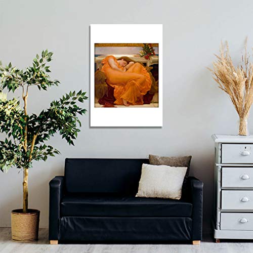 Flaming June 1895 par Frederick Leighton | Tableau Mat Encadré Medium