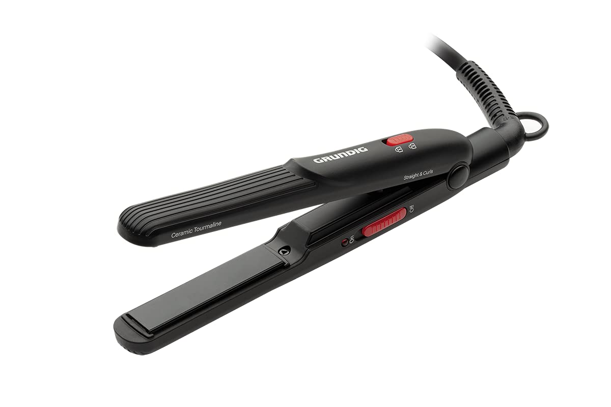 GRUNDIG HS2030 Mini plancha de pelo de viaje, turmalina, color negro