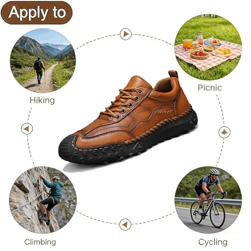 Zapatos de cuero ligeros y antideslizantes con ajuste de cordones 4