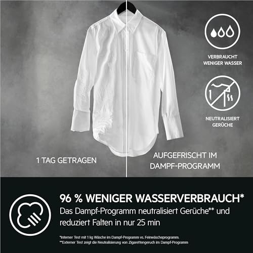 AEG Waschmaschine Toplader, 40 cm, Testsieger Stiftung Warentest, 6 kg, Serie 7000 ProSteam-Dampf-Programm – Weniger Bügeln & mehr Frische, Mengenautomatik, Inverter Motor, 1200 U/min, LTR7A70260