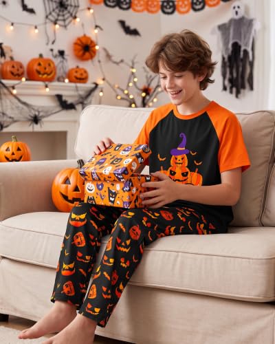 Image of PASHOP Boys Pajamas Little Big Boys Pajamas Short Sleeves and Pants 2 Pieces Summer Pjs Set Kids Boy Sleepwear Size 8-14