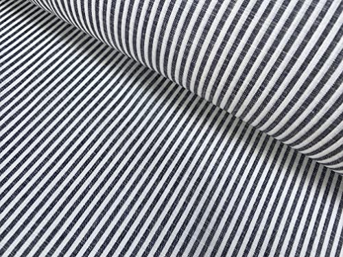 Tissu en lin à rayures blanches 150 cm pour nappe de table et coussins de salon