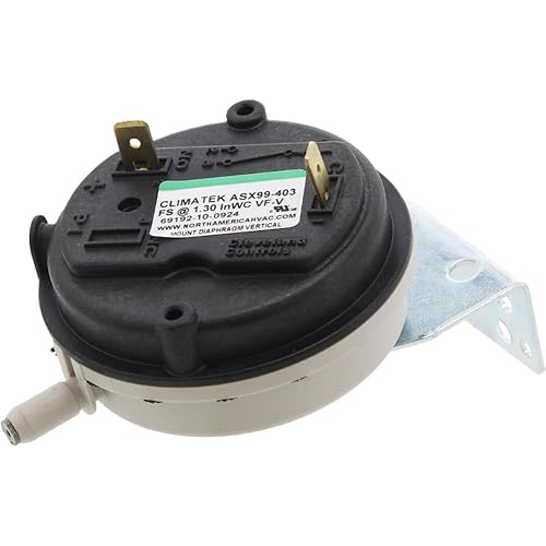 ClimaTek Interruptor de presión de aire de ventilación del horno - Reemplaza la parte King del clima Rheem Ruud # 42-101956-01 1.30" WC