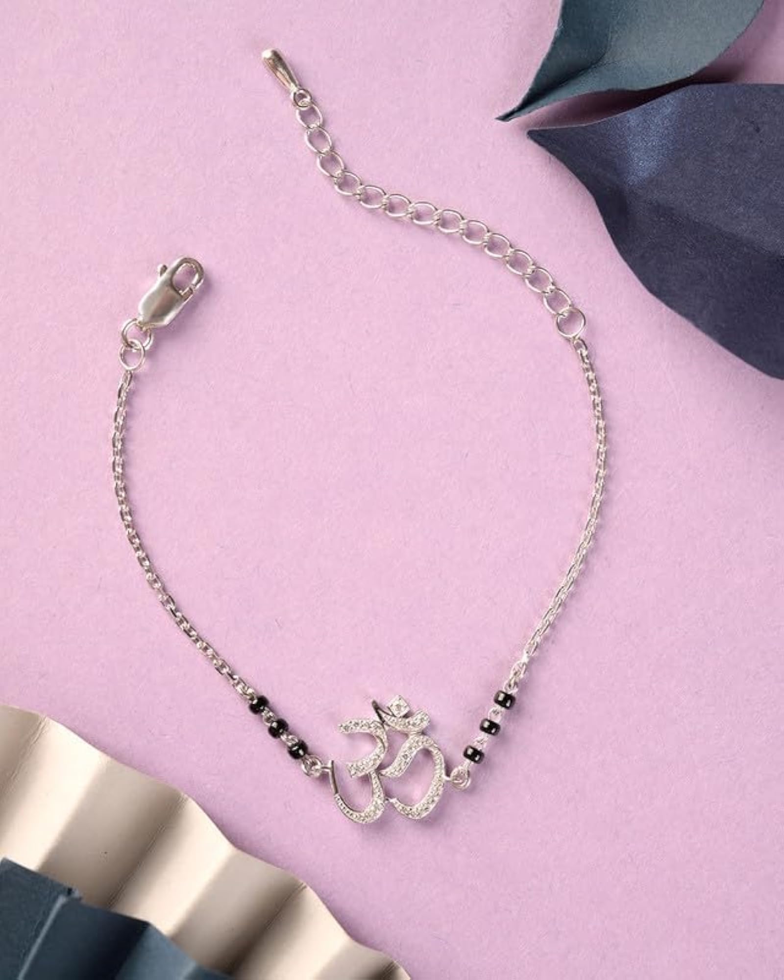Women's 925 Silver Ekisha Om Hand Mangalsutra Adjustable Bracelet